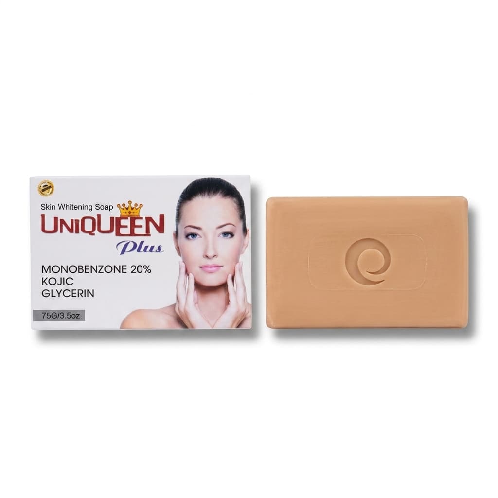 UNIQUEEN Plus Skin Whitening Soap - MONOBENZONE 20% | KOJIC | GLYCERIN | Buy UNIQUEEN Online